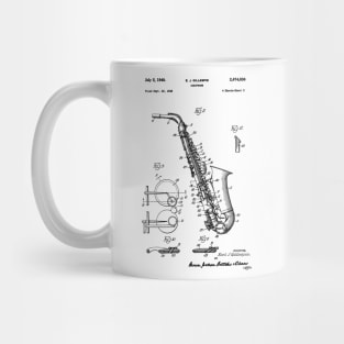 Saxophone Patent Drawing 1949 Mug